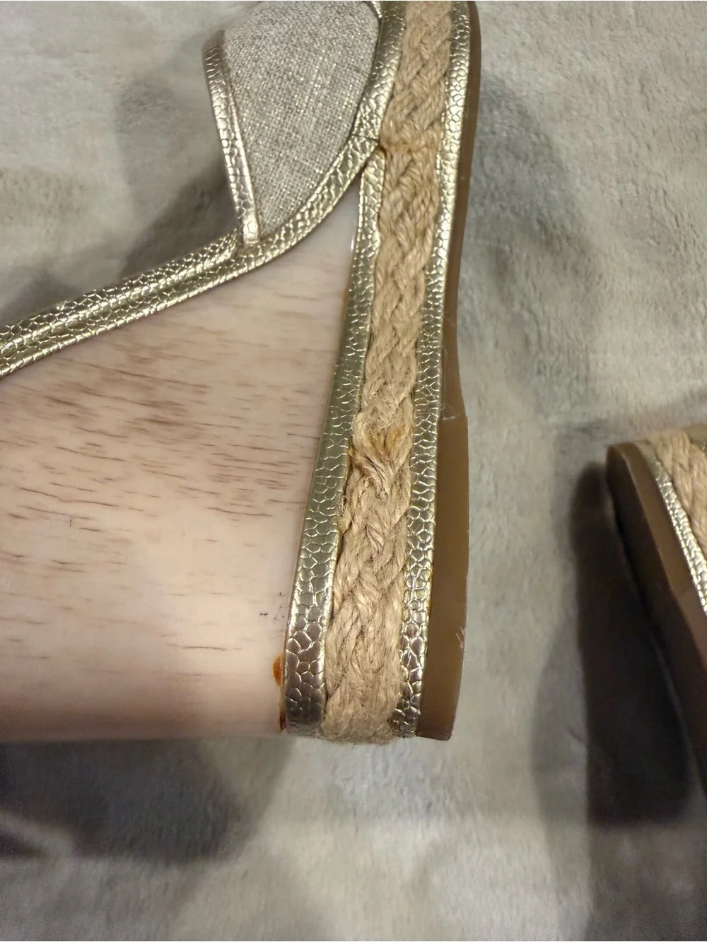 Antonio Melani- Women’s Metallic Gold Wedge Sandals with Ankle Strap